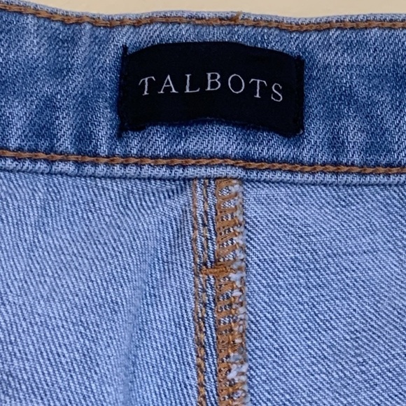 Talbots Modern Ankle Pink White Tape Embellished Amalfi Wash Blue Denim Jeans 10 - Picture 9 of 17